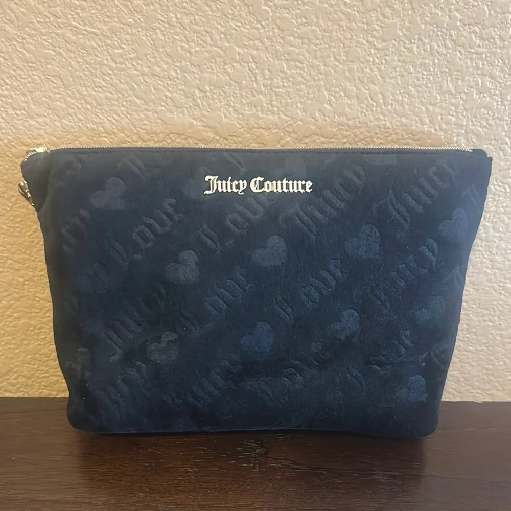 Juicy Couture Black Toiletry Bag with Monogram Design